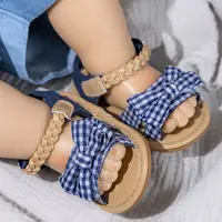 KIDSUN 2021 New Product Baby Sandals Infant Girls Shoes Bow-knot Princess Rubber Sole Non-slip Toddler First Walkers 2-colors 6