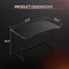 47 inch Gaming Desk with LED Lights for Home Office, Black 3