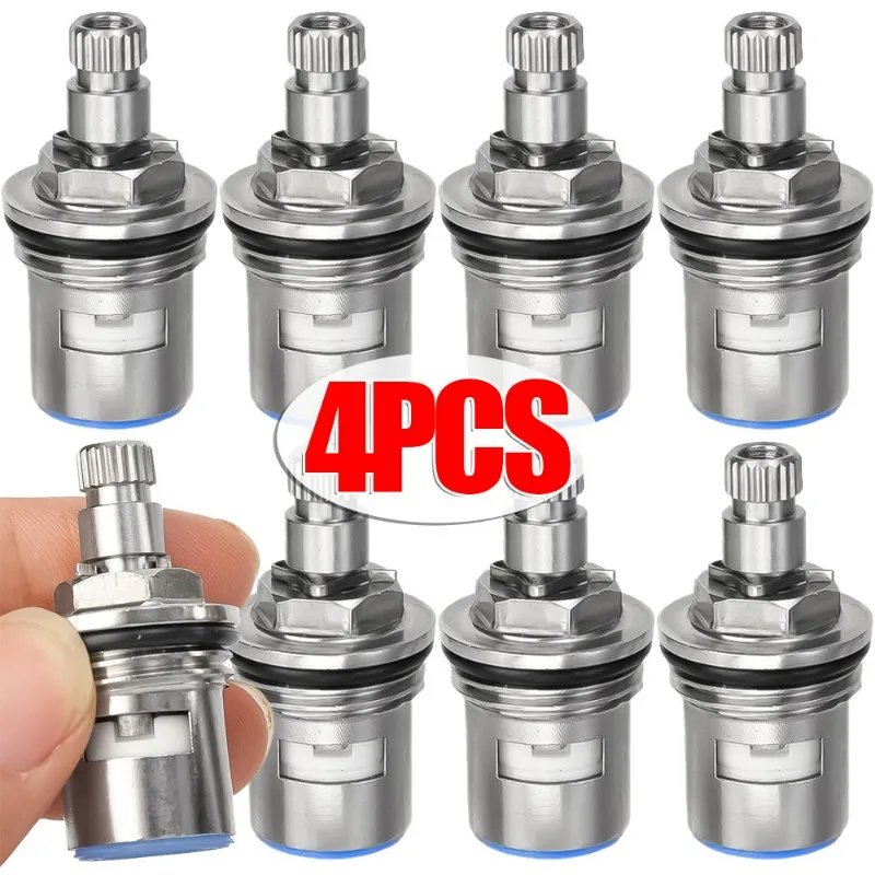 Faucet Cartridges Replacement Stainless Steel Tap Valves Household Single Angle Valve 1/4pcs for Kitchen Bathroom
