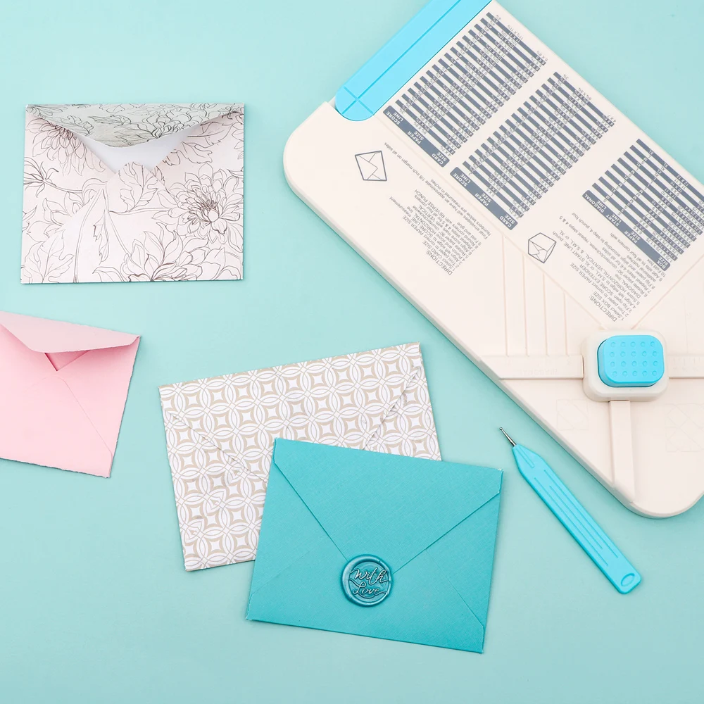 3-in-1 Punch Board for DIY Scrapbooking Birthday Holiday Invitation Envelopes Gift Boxes Bows Making Scoring
