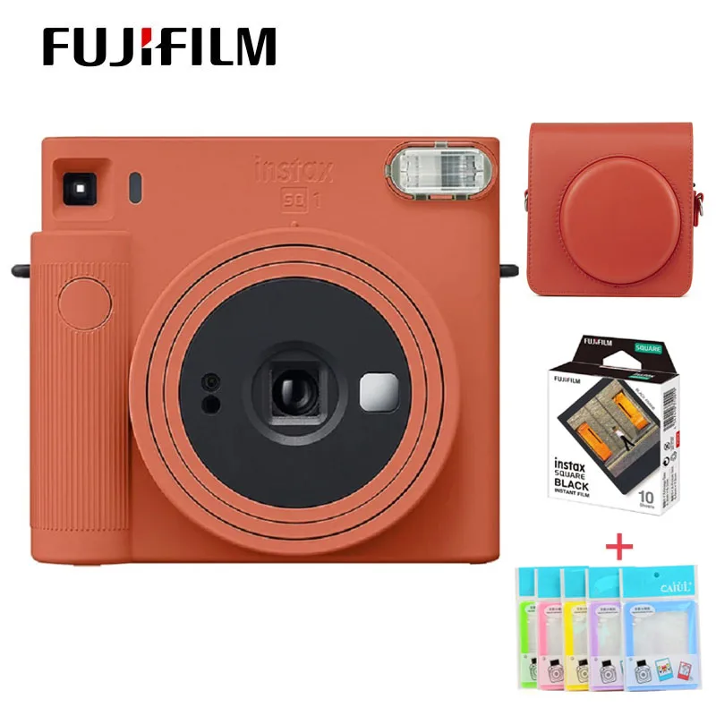 Fujifilm Instax Square Sq1 Fotocamera Con Fuji Square Instax Black Films / 5 Piccole Cornici Per Foto/Borsa Per Fotocamera Con Tracolla