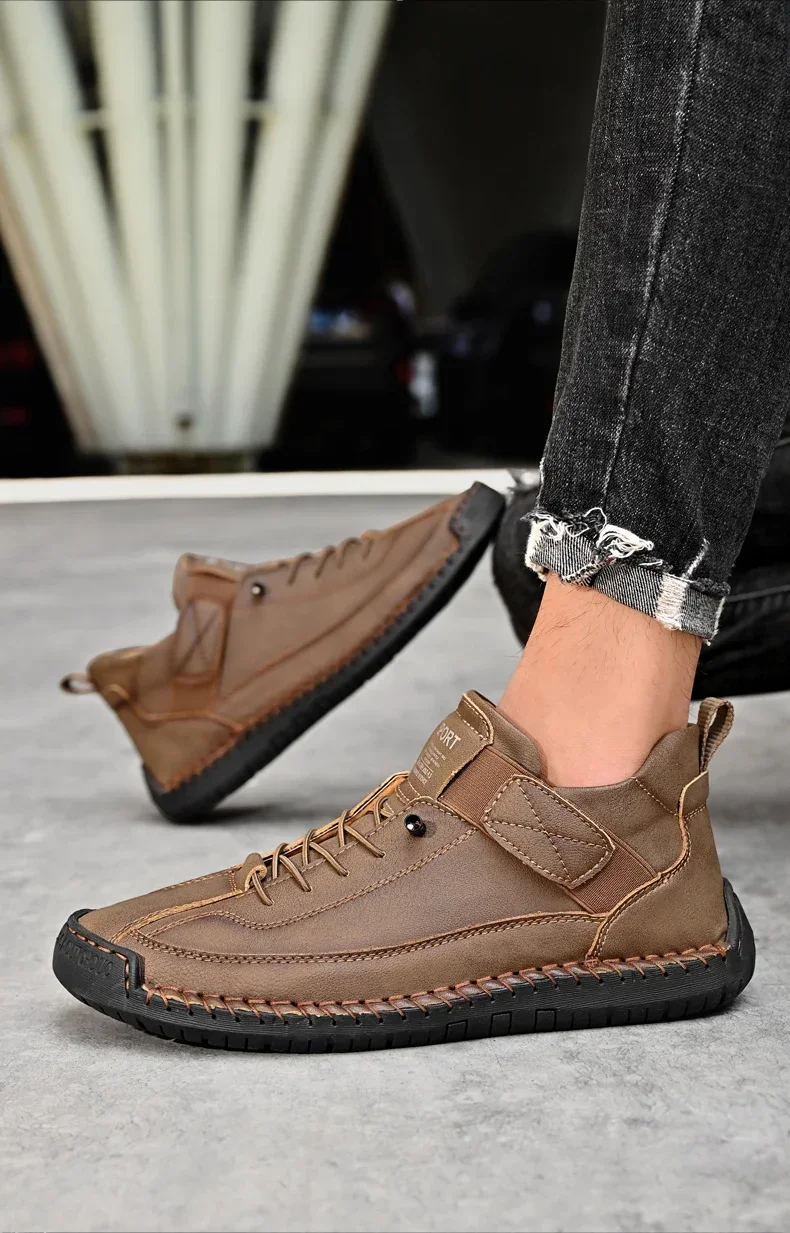 S59c3aaefb6de48cf8d9f845bd6897d13f Handmade Breathable Leather Men Shoes Comfortable Casual Sneakers Plus Size
