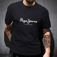 Plus récent Pepe Jeans Londres t-shirt été hommes à manches courtes mode populaire 100% couverture en coton à la mode streetwear t-shirts vêtements Y2K 2