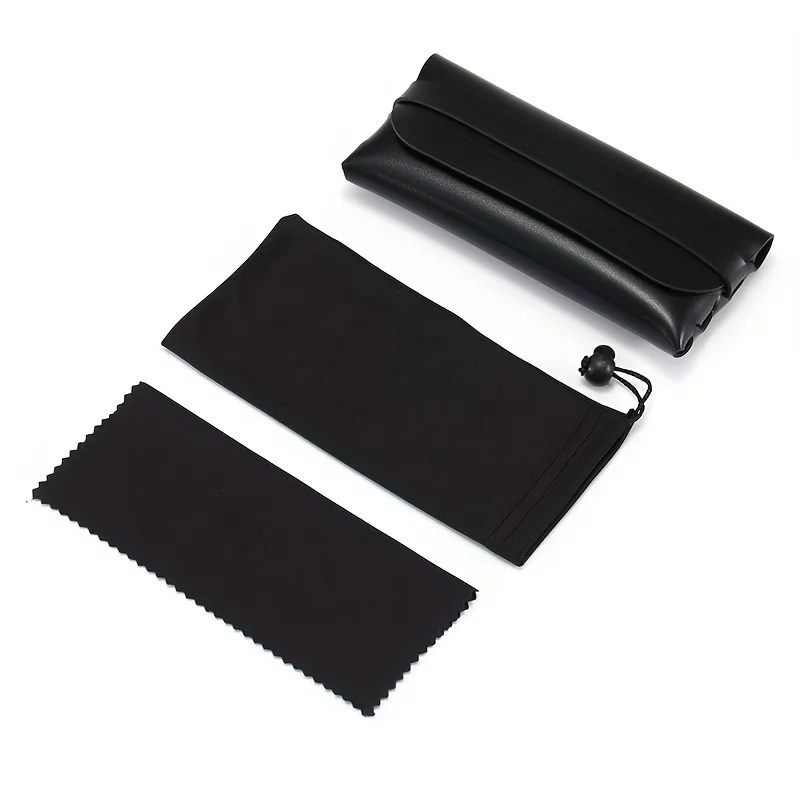 1pc Leather Glasses Case Set Leather Buckle Soft Bag Sunglasses Case Leather Box Sunglasses Packaging Box Gift Box