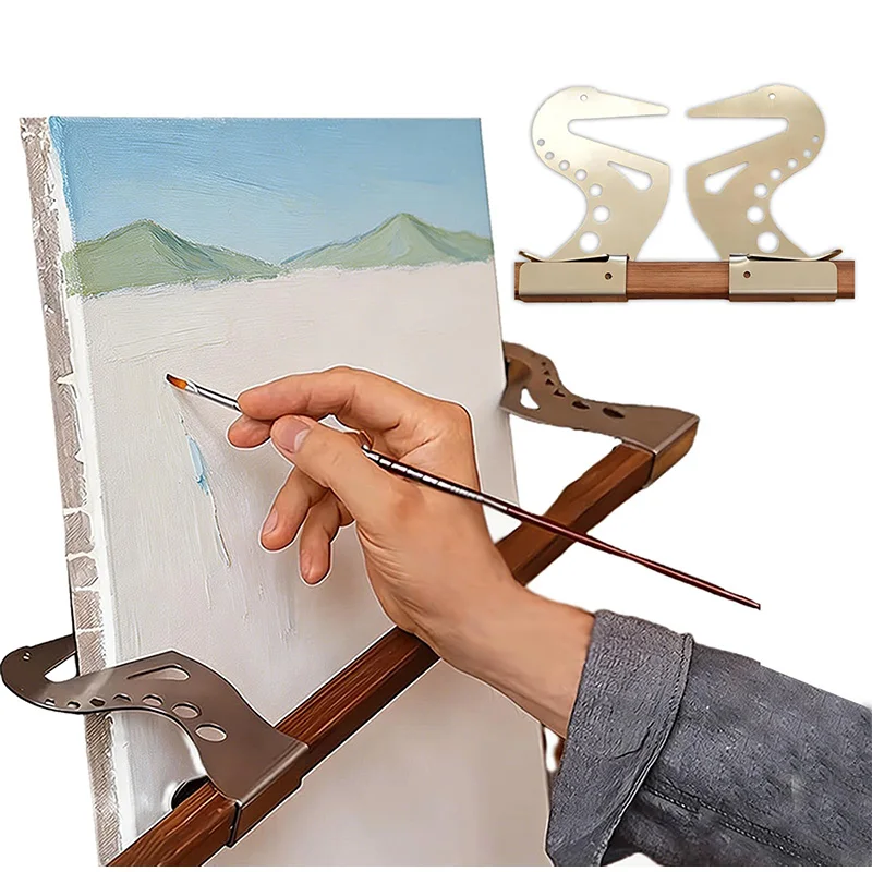 Supporto per Mano Regolabile in Metallo per Artisti con Meccanismo Autobloccante, Poggiapolsi Ergonomico per Lavori d'Arte di Dettaglio