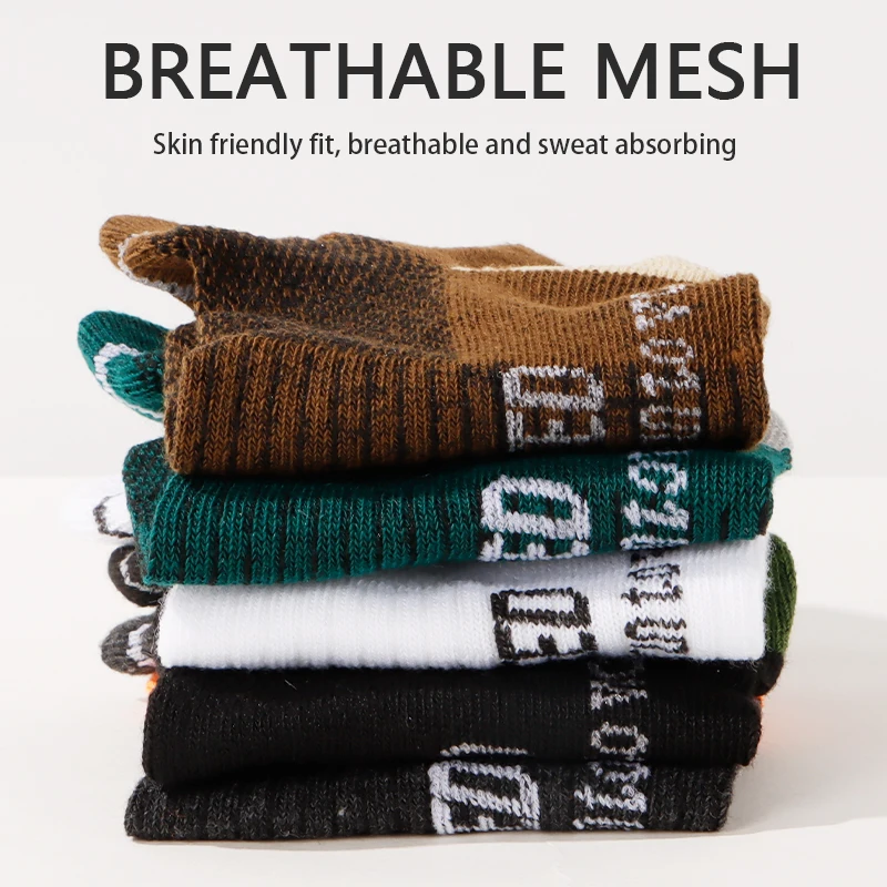 GYMIGO 10 Pairs Men Short Socks Mesh Breathable Casual Socks Summer Thin Sports Socks Absorb Sweat Men Gym Ankle Socks Set