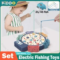 Children Electric Fishing Toys with Music Rotating Fish Interactive Board Game Fine Motor Skill Parent-child Toys for Kids Gifts 1