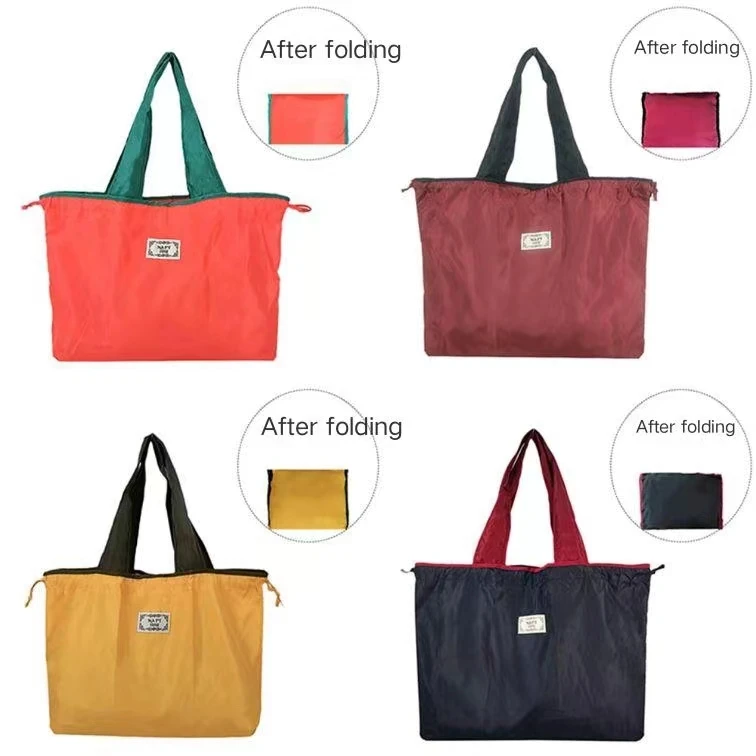 

Large drawstring environmental protection shopping bag large capacity foldable portable fashion single shoulder portable shoppin
