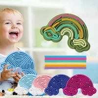 Silicone Sensory Activity Board Montessori Toy For Children Relaxing Stress Toys For Kids Colored Training Gift Toddler Toys 1