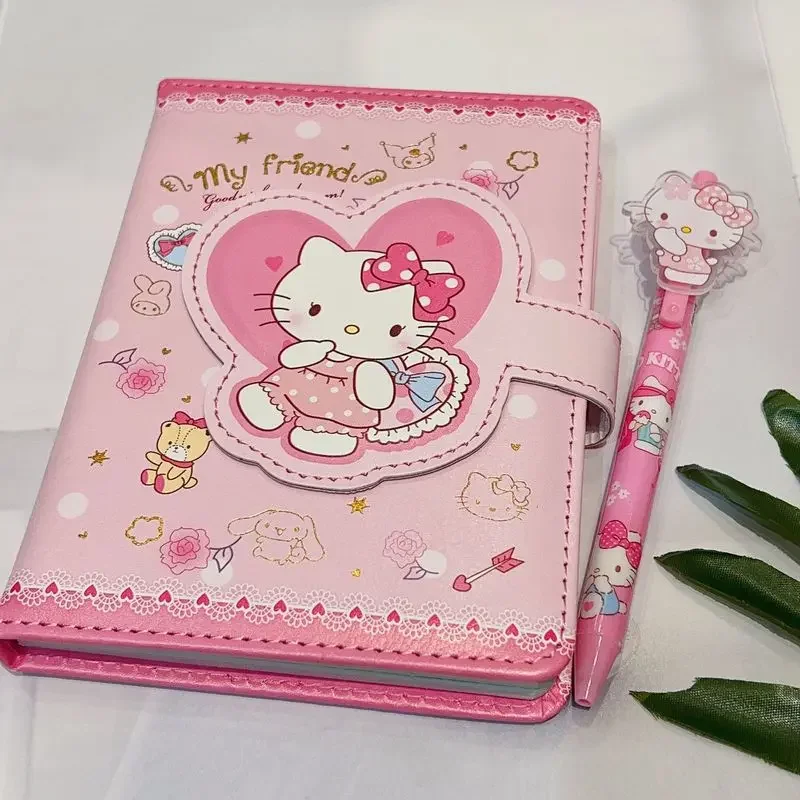 

Блокнот Sanrio Cinnamoroll Hellokitty, гелевая ручка, блокнот, ежедневник, еженедельный ежедневник, планировщик, блокнот, набор канцелярских принадлежностей, офисные и школьные принадлежности