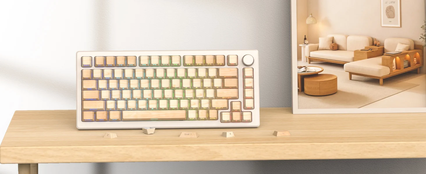 Side Dye-Sub PBT Keycap, RGB Perfil Cereja,