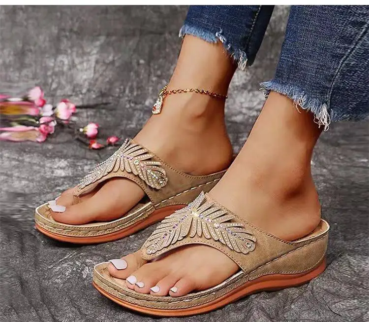 Women Sandals Soft Wedge Heels Sandals Summer Shoes Women Flip Flops Wedges Shoes For Women Summer Footwear Heel Chaussure Femme