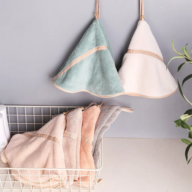 Absorbent Hanging Hand Towel, Cute Hand Towel with Hanging Loop 