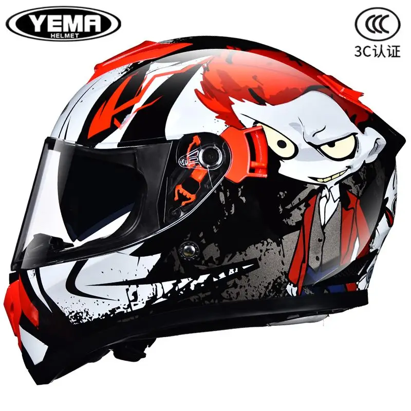 Casco Moto Yema Casco Integrale A Doppia Lente Di Alta Qualità Approvato Dot Moto Cascos Motociclistas Capacete