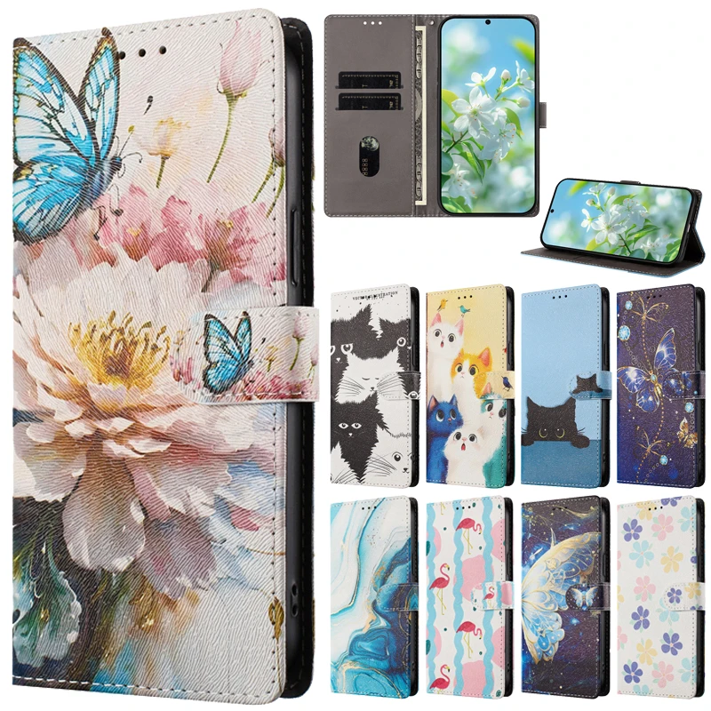 Animal Design Flip Wallet Phone Case - Stylish Protective Cover and Card Holder