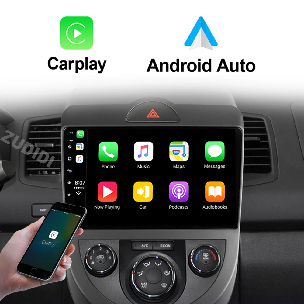 Radio de coche Android 16 para Kia Soul AM 2007 - 2011 estéreo GPS Navi Carplay Android Auto reproductor de vídeo Multimedia 2din DVD 3