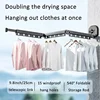 Retractable Clothes Drying Rack,Space-Saver,Collapsible Drying Racks for Laundry Room,Wall Mounted Clothes Hanger Rack 6