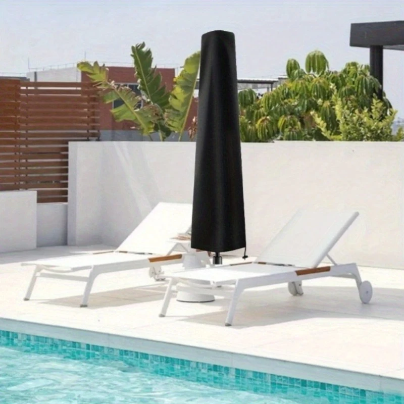 Waterproof Black Windproof UV Resistant Patio Umbrella Cover with Zip