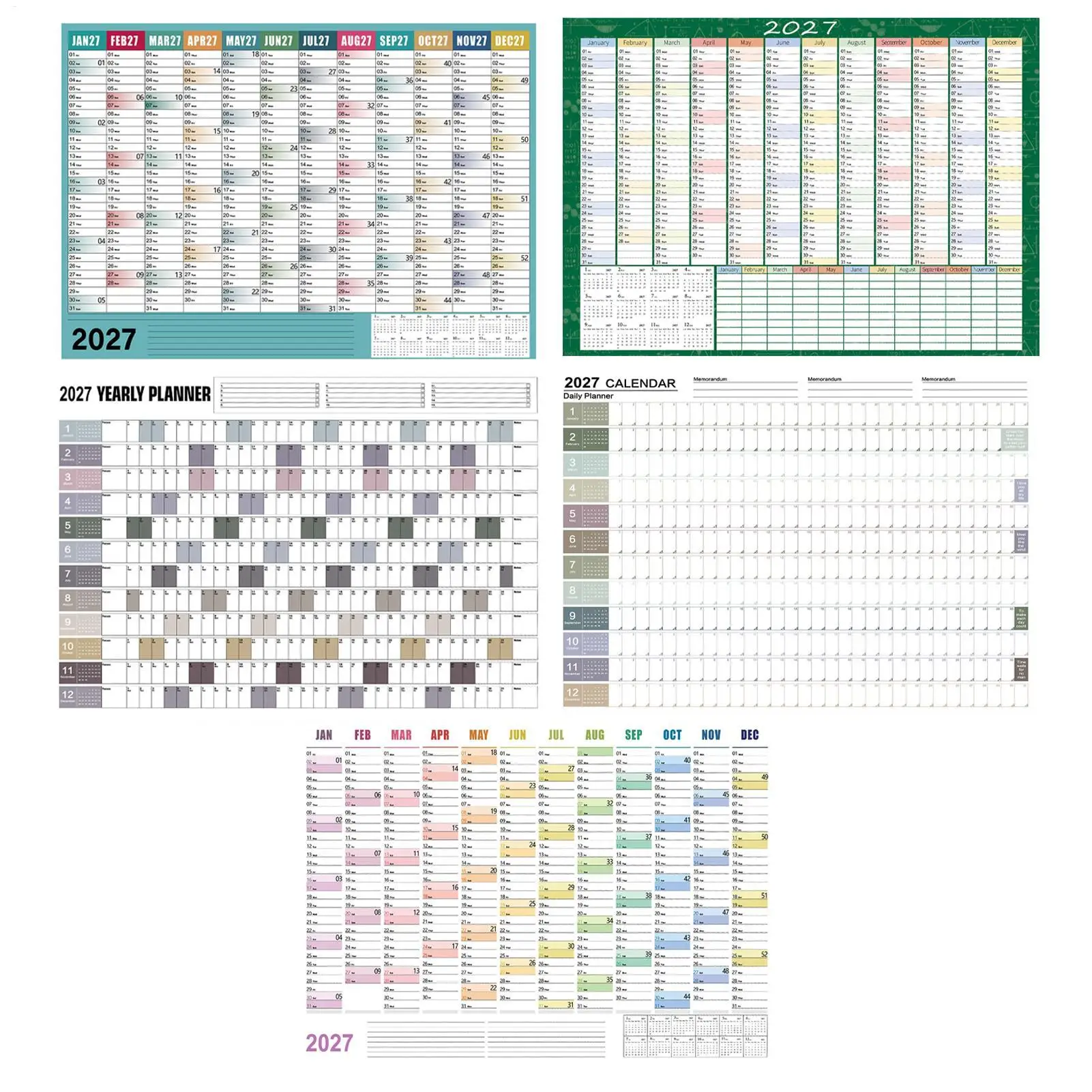 Large Wall Calendar - 12-Month Annual Planner with Double-Sided Thick Paper for Home, Office, or Dorm Scheduling