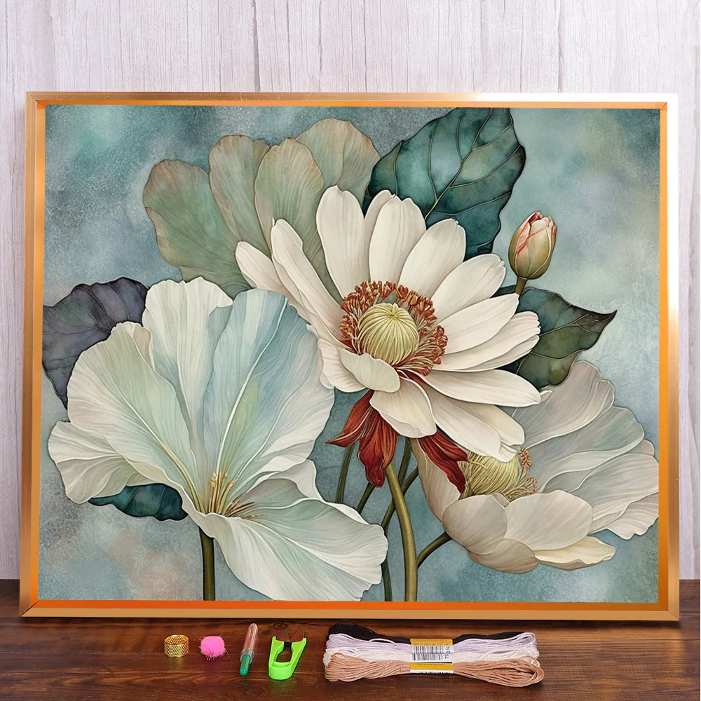 Landschaft Blume Gedruckt 11CT Kreuz Stich Vollen Kit DIY Stickerei DMC Fäden Handwerk Nähen Hobby Malerei Paket Geschenk Großhandel