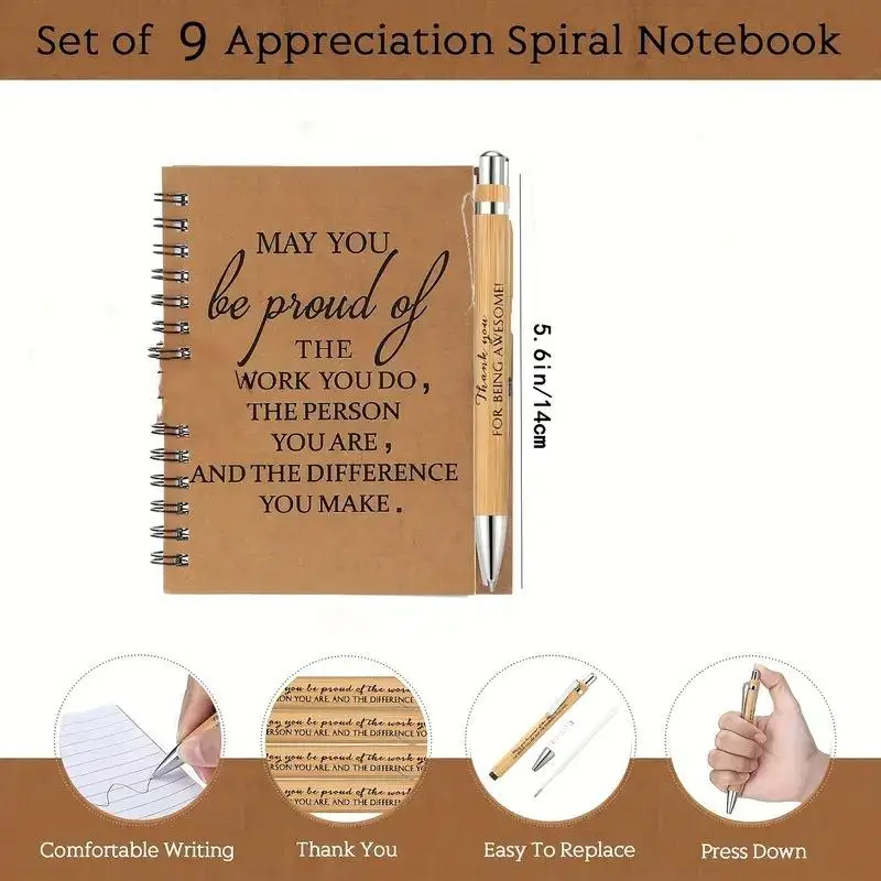 Spiral Notebooks with Pens Set description 1