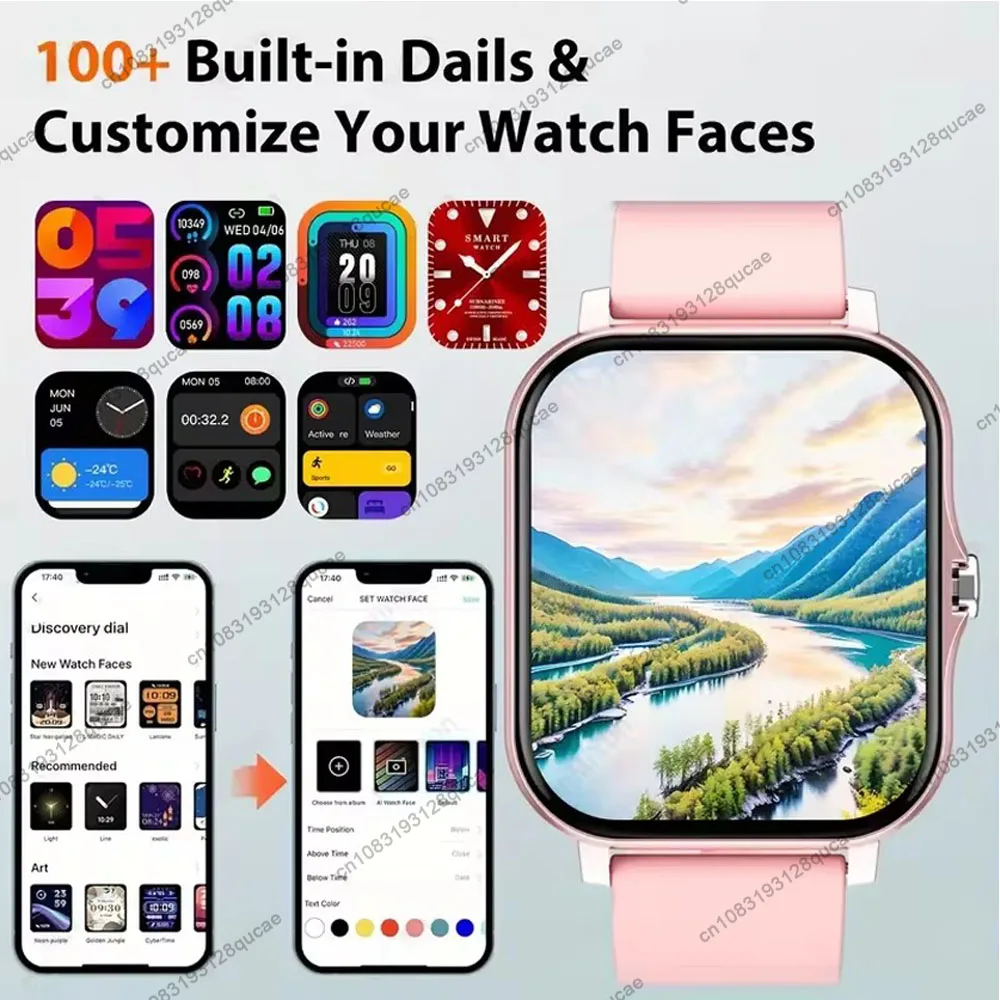 2026 Smart watch with full touch screen, call, message reminder, music control and other functions, compatible with ios/android 5