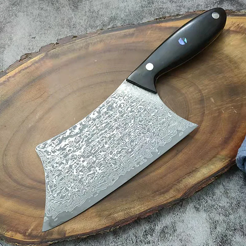 

7 Inch Slicing Knife 67 Layers Damascus VG10 Steel Blade Sharp Chef Cleaver Longquan Kitchen Knife Ebony Handle Cooking Tools