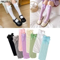 Girls' Bow Socks Spring/Summer Thin Velvet Stacked Socks Summer Mesh Baby Knee Socks 1