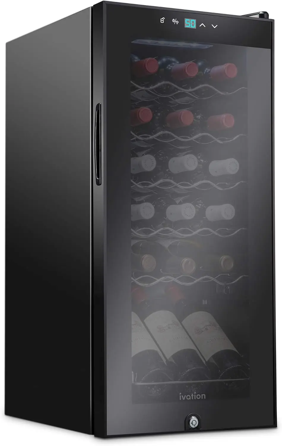 

18 Bottle Compressor Wine Cooler Refrigerator w/Lock | Large Freestanding Wine Cellar For Red, White, Champagne or Sparkling Win