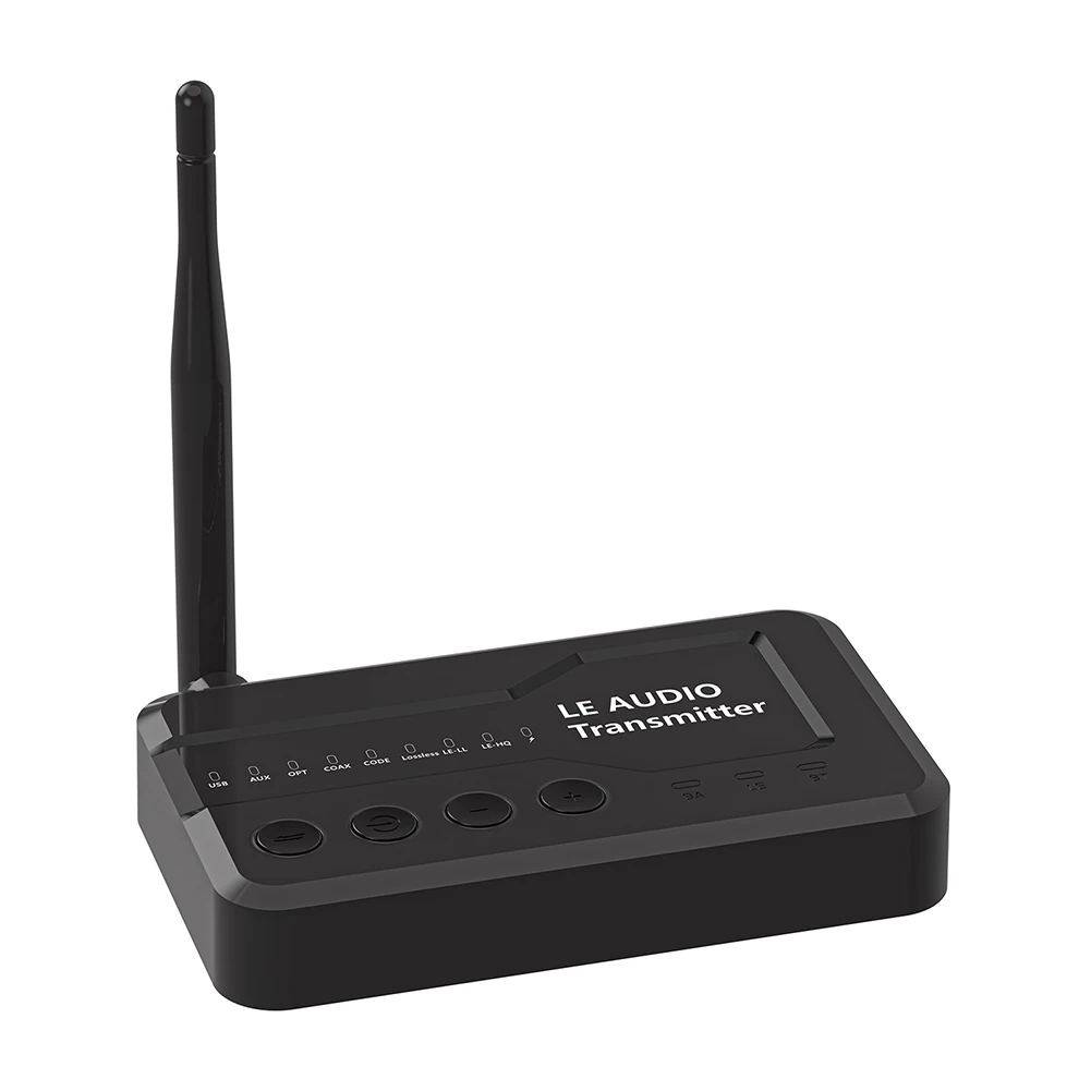 LE Audio Transmitter USB/AUX/Opt/Coax Bluetooth-Compatible 5.3 Home Stereo Audio Transmitter Adapter for Gaming Watching Music