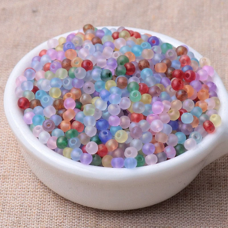 Super Uniform Matte Transparent Micro-Colored Glass Rice Beads - Handmade Decorative Loose Beads