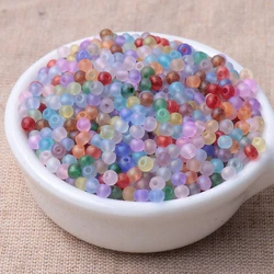 Super Uniform Matte Transparent Micro - Colored Glass Rice Beads - Handmade Decorative Loose Beads - 4mm 10g 100pcs (Color mixing)