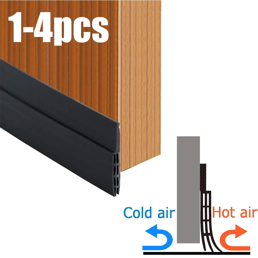 1-4pcs Under Door Draft Stopper Soundproofing Door Bottom Seal Strip Self Adhesive Dustproof Insect Proof Weatherstripping door bottom seal strip