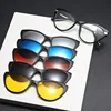 6 In 1 Spectacle Frame Women With 5 PCS Clip On Polarized Sunglasses Magnetic Glasses Female Computer Optical 2353D 5