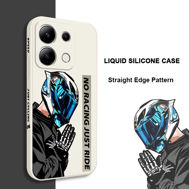 Motorcycle Boy Liquid Silicone Phone Case