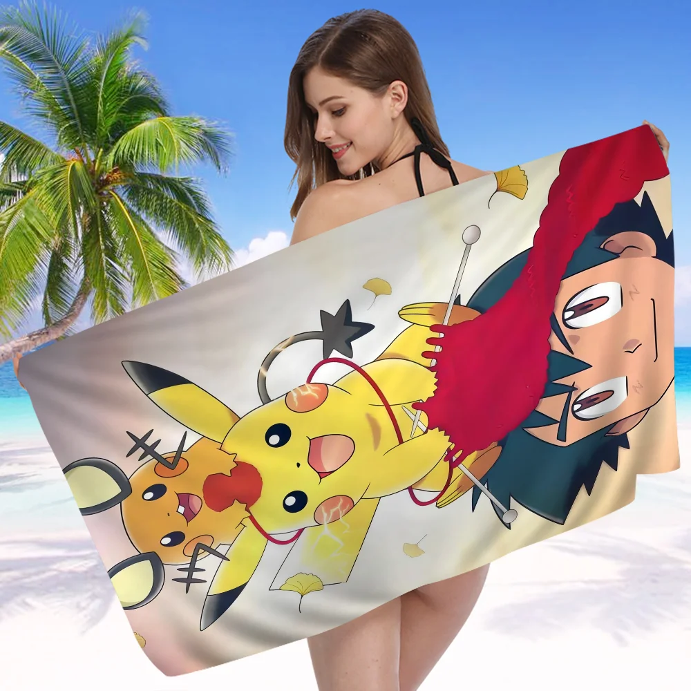 bilibili Cute P-Pokemon P-Pikachu Towel Microfiber Beach Towel Absorbent Quick Soft Yoga Swimming Resort Mountain Climbing Towel 2