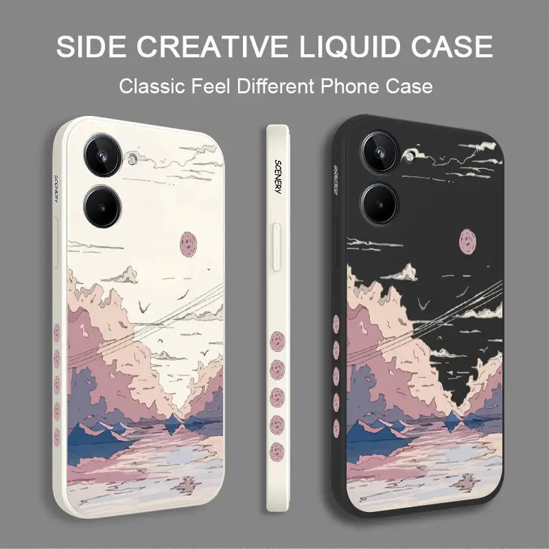 Anime Scenery Silicone Phone Case Cover