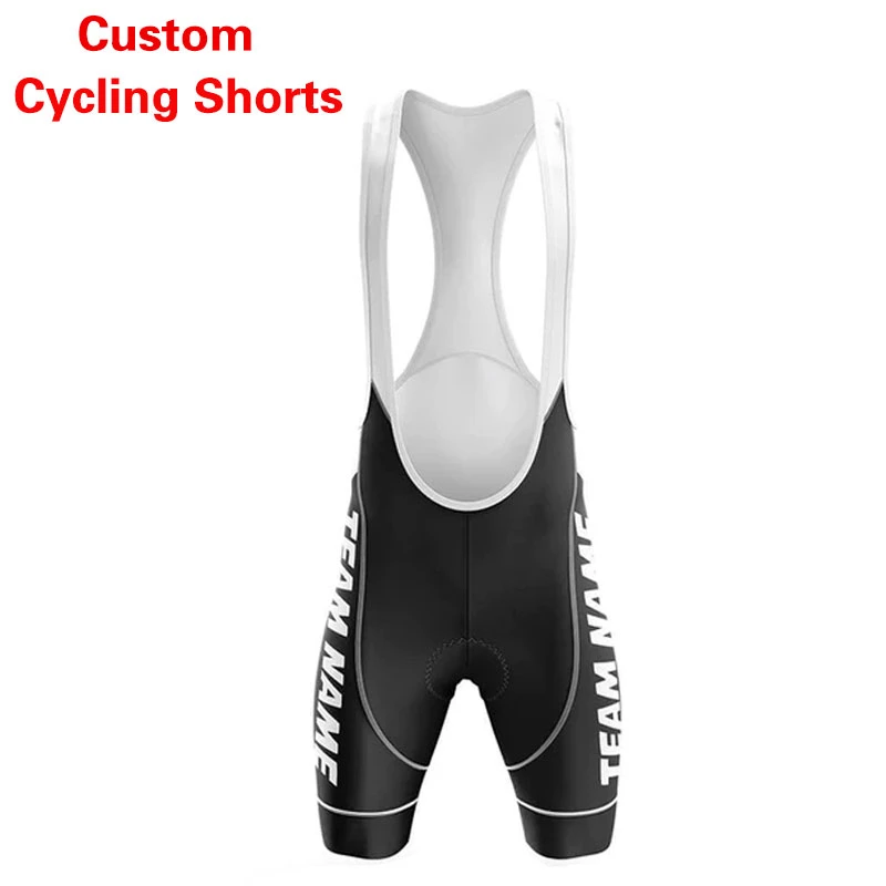 Custom Team Name Cycling Bib Shorts Mens Lycra Cycling Padded Shorts