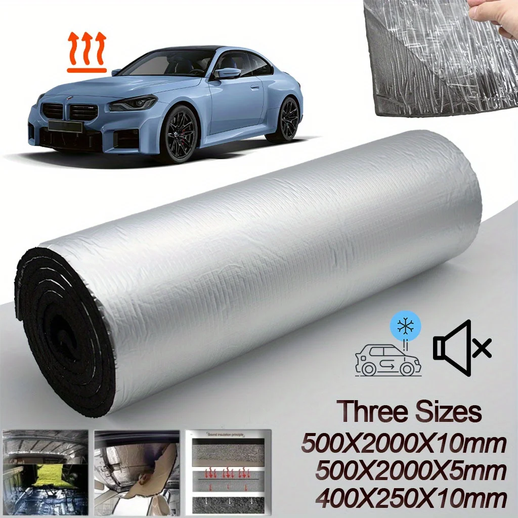 Car Soundproofing Heat Insulation Cotton Roll Self-Adhesive Fireproof Noise Reduction Mat for Roof Doors Floor Engine Hood