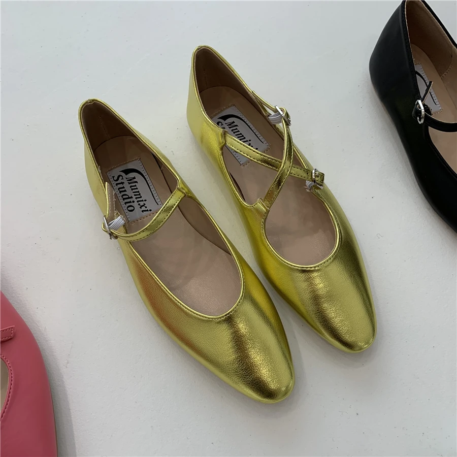 Women Flats New Women's Shoes Metal Button Single Shoes Women's Ladyboard  Shoes Large Flat Shoes Beans Shoes Women Ballet Flats - AliExpress