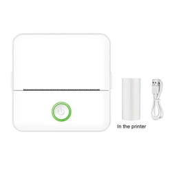 Compact Inkless Thermal Label Printer - Portable Bluetooth Edition (WHITE)