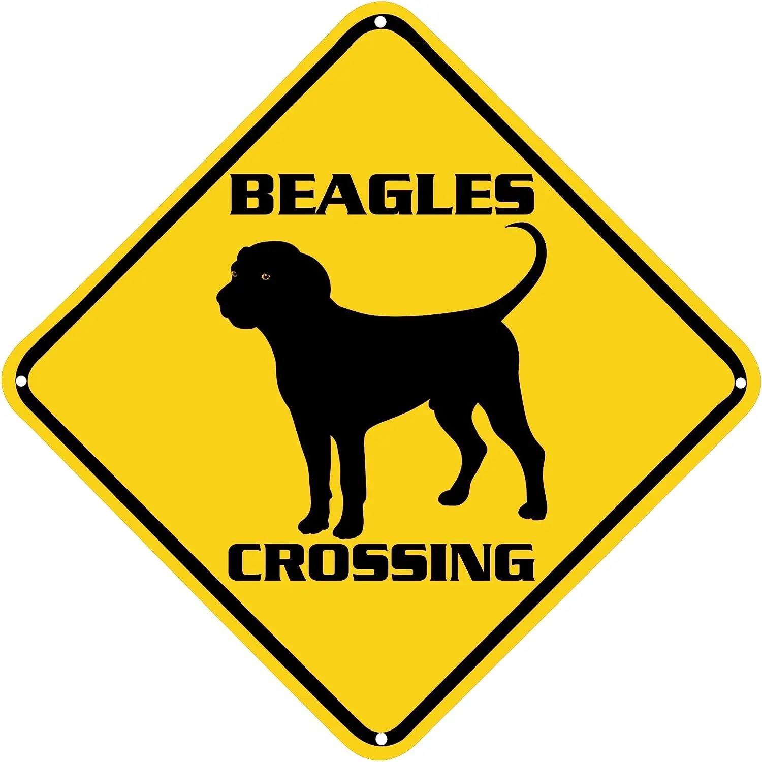 Beagles Crossing Warning Sign Beagles Sign Animal Wall Decor Per Home Farmhouse Yard Road Quality Metal Sign 12X12 Pollici