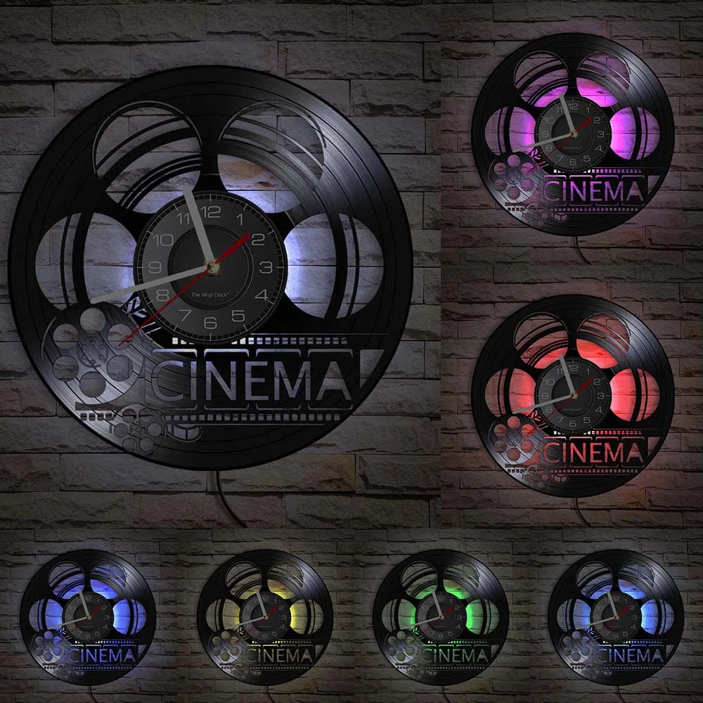 Smotly Vinyl Wall Clock, Art Clock For Cinema Package, With 7-tone