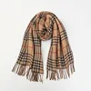 Winter Plaid Scarf Women Korean Style Double Sided Warm Faux Cashmere Shawl with Tassels New Jacquard Scarves All Match