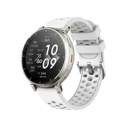 Official Style Silicone Sports Watch Strap - Premium Breathable Design - 20mm universal (White)