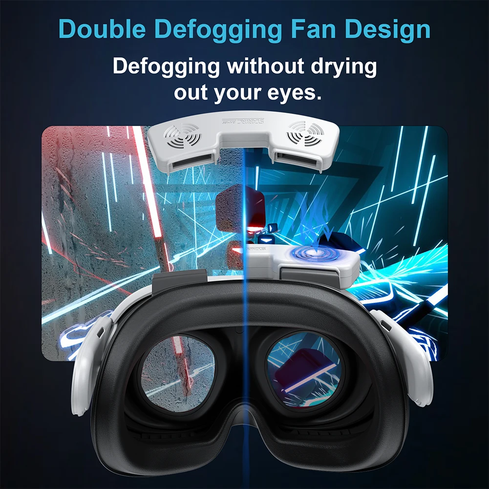 Cooling Fan with Facial Interface Face Cover Relieve Lens Fogging Facial Ventilation Fan 3 Speeds for Meta Quest 3 Accessories