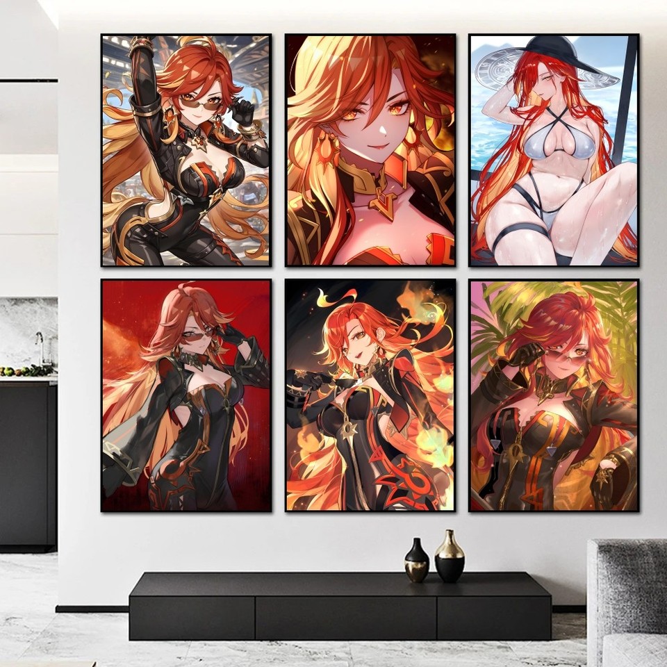 Genshin Impact Mavuika Game Poster Paper Print Home Bedroom Entrance Bar Cafe Art Painting Decoration