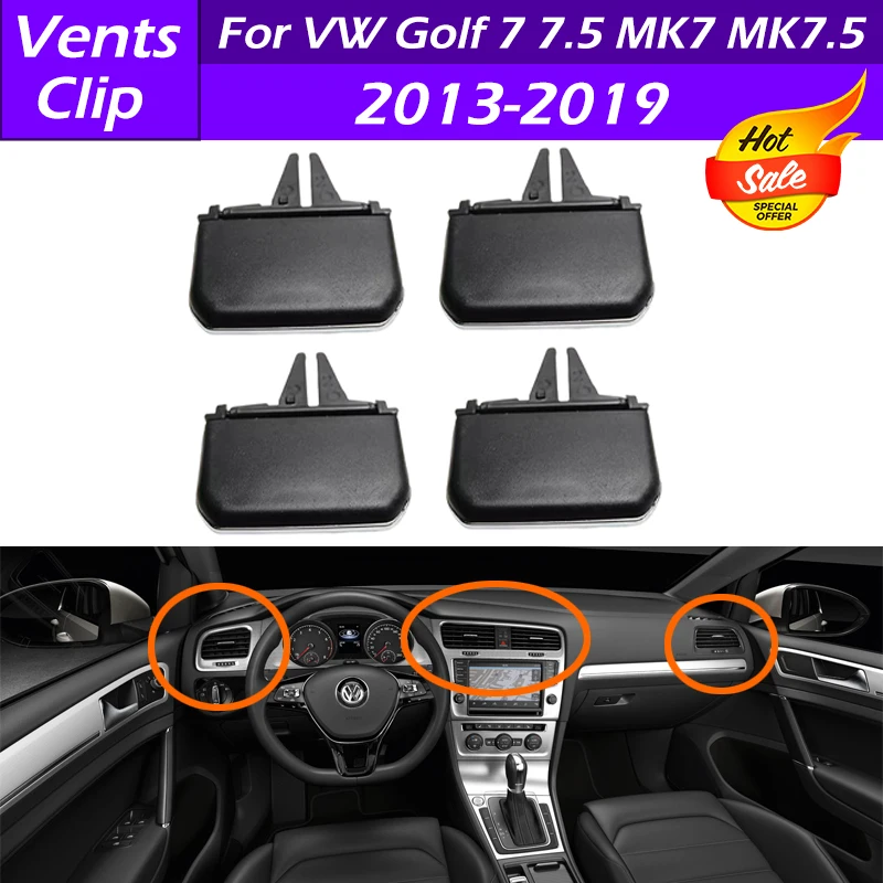 

For VW Golf 7 7.5 MK7 MK7.5 2013-2019 Car Front Rear Dashboard Air Conditioner Outlet A/C Air Conditioning Vents Tab Clip Pick