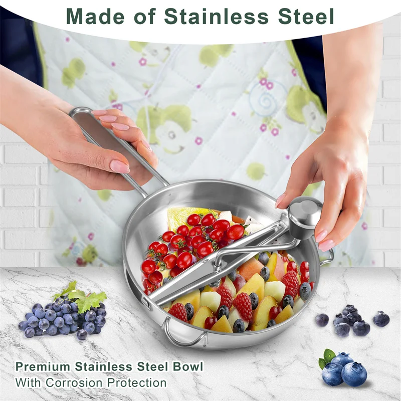 Description Picture 4 of itemVegetable Mill Stainless Steel Food Rotary Mill Strainer Potato Strawberry Jam Masher Grinder with 3 Milling Disc