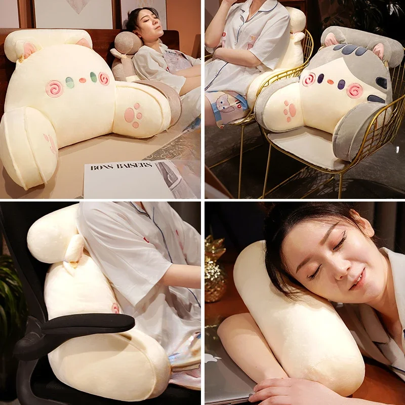 2025 Cartoon Bedside Cushion Sofa Backrest Detachable Washable Lumbar Support Neck Pillow Dorm Chair Bed decoration maison